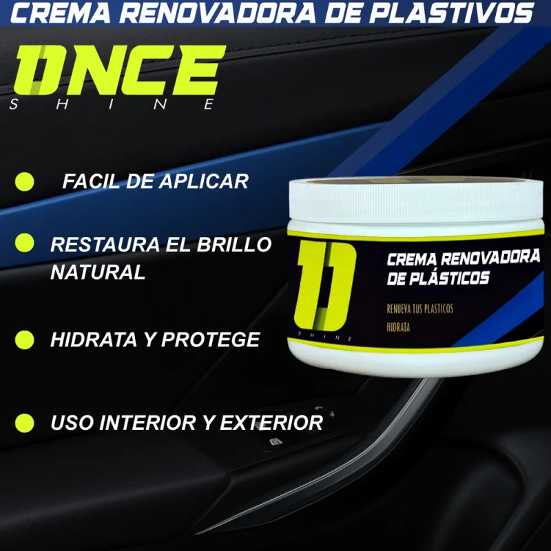 Crema Restaurador De Plasticos Once Shine Para Interiores Blanco