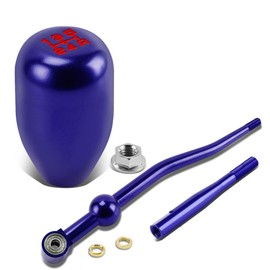 Auto Dynasty Compatible with Civic/Del Sol/CRX/Integra Double Bend Short Throw Shifter+5-Speed Gear Knob+3.5" Extension Kit (Blue)
