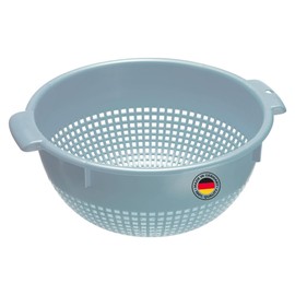Westmark 2126221B Colander / Strainer with Recessed Handles and Attachment Pegs, Plastic, Blue