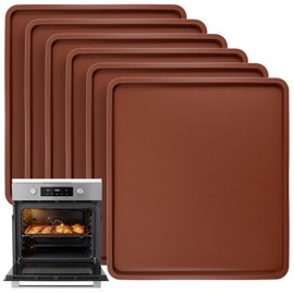 6 Pack Silicone Dehydrator Trays Compatible with Cosori CP267-FD, 12" x 11" Trays, Nonstick Silicone Dryer Sheets with Edge, Reusable for Fruit Leather, Vegetables, Jerky, Crackers And Meat