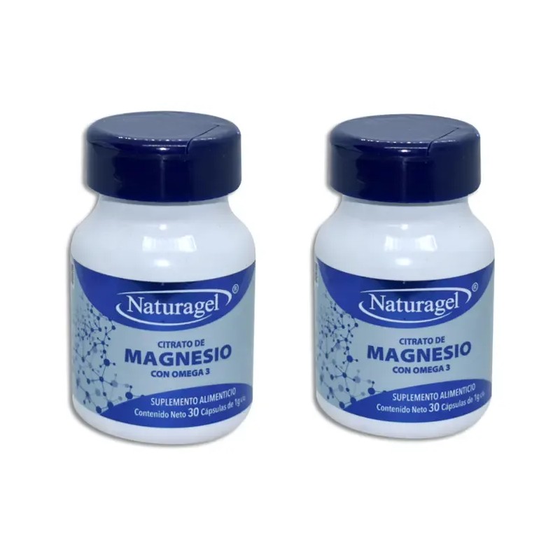 2 Pack Citrato De Magnesio Con Omega 3 Suplemento 30
