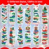 BAISDY 120Pcs Christmas Book Tracker Bookmark Bulk, Bookshelf Design Paper