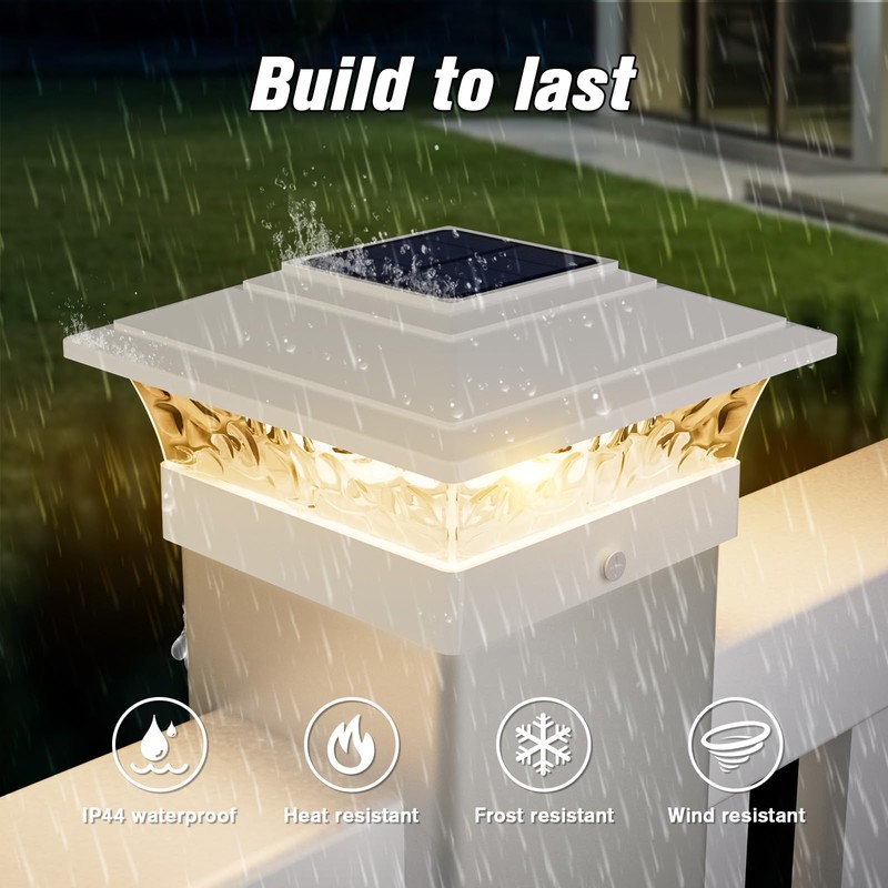 Solar Post Cap Lights Outdoor 12pack, Waterproof Solar Powered Deck