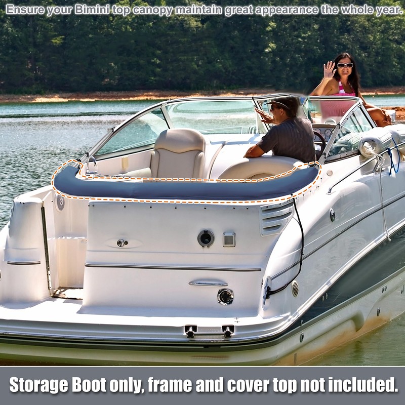 X AUTOHAUX Bimini Top Storage Boot Cover Waterproof Boat Bimini