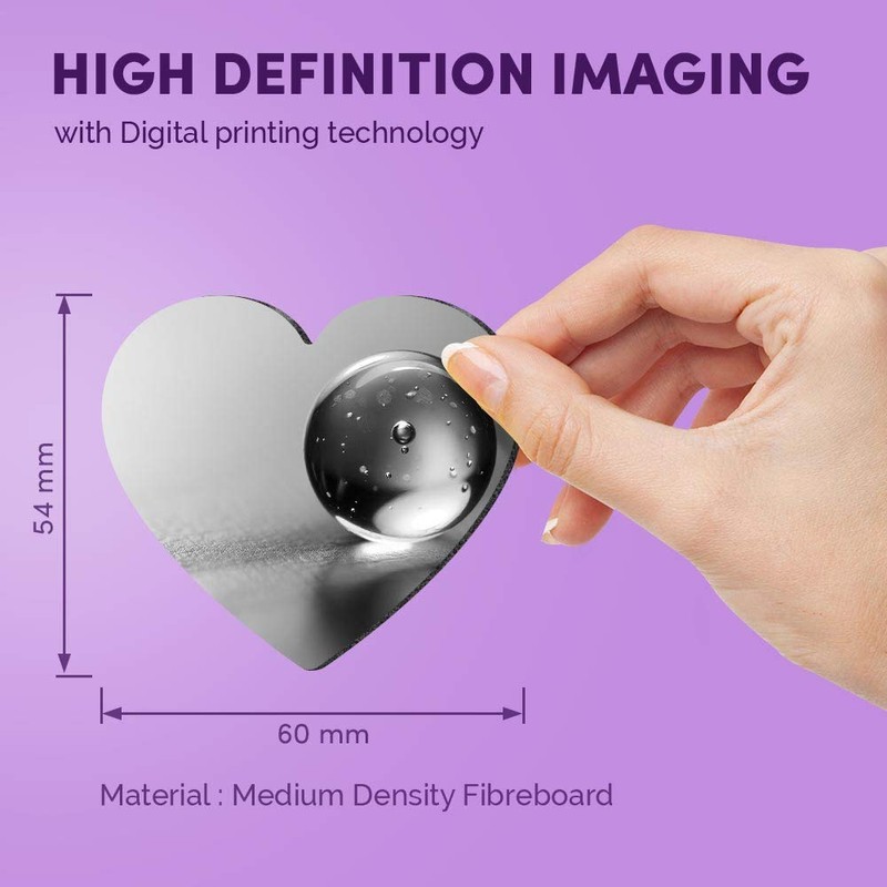 1 x Heart MDF Magnets - Artistic Clear Marble Ball