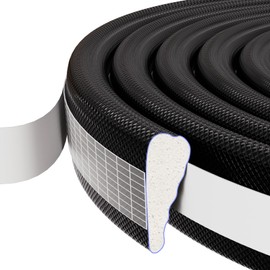 Draft Excluder for Doors and Windows,Draught Excluder Tape,Door Draft Excluder Tape Window Insulation Foam Seal Strip,Window Draft Excluder Door Soundproofing Sealing Weather Strip（Black,5M×2 Roll）