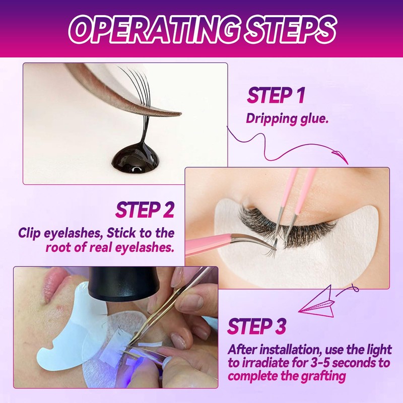 UV Eyelash Lamp 10 W LED UV Light for Light