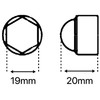 Brown M12 (19mm Wrench) Plastic Nut and Bolt Protective Dome
