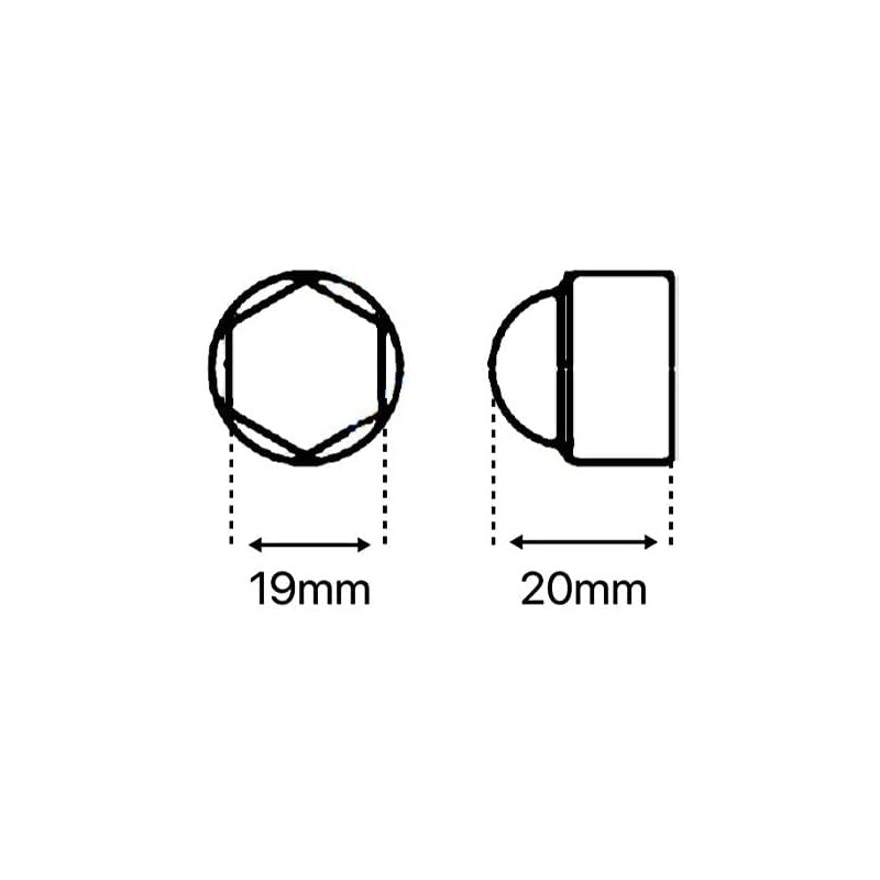 Brown M12 (19mm Wrench) Plastic Nut and Bolt Protective Dome