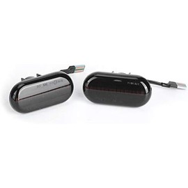 Indicadores laterales negros ovalados - Luz LED intermitente dinámica de flujo lateral intermitente, luces intermitentes para Clio Auto Parts