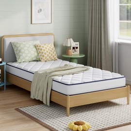 Novilla 6 Inch Twin Mattress for Kids， Bonnell Spring Mattresses for Spine Support, Twin Mattress in a Box with Cooling Adaptive Foam- Medium Feel Certipur-Us Certified (Ideal for Youth/Guest Rooms)