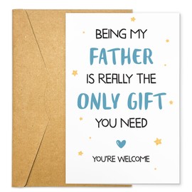 Funny Fathers Day Card from Daughter Son Kids, Unique Creative Dads Greeting Card, Clever Birthday Card, Humorous Fathers Day Gifts for Dad, Stepdad, Husband, Grandpa, Uncle, Brother (Dad Only)