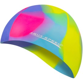 Aqua Speed Swimming Cap for Men, Bathing Cap Multi-Coloured with Storage Bag, 44