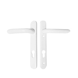 WP WindowParts Original Universal Lever/Lever Inline Door Handle Set - 92mm PZ Centre - 122mm Screw Hole Distance (White)
