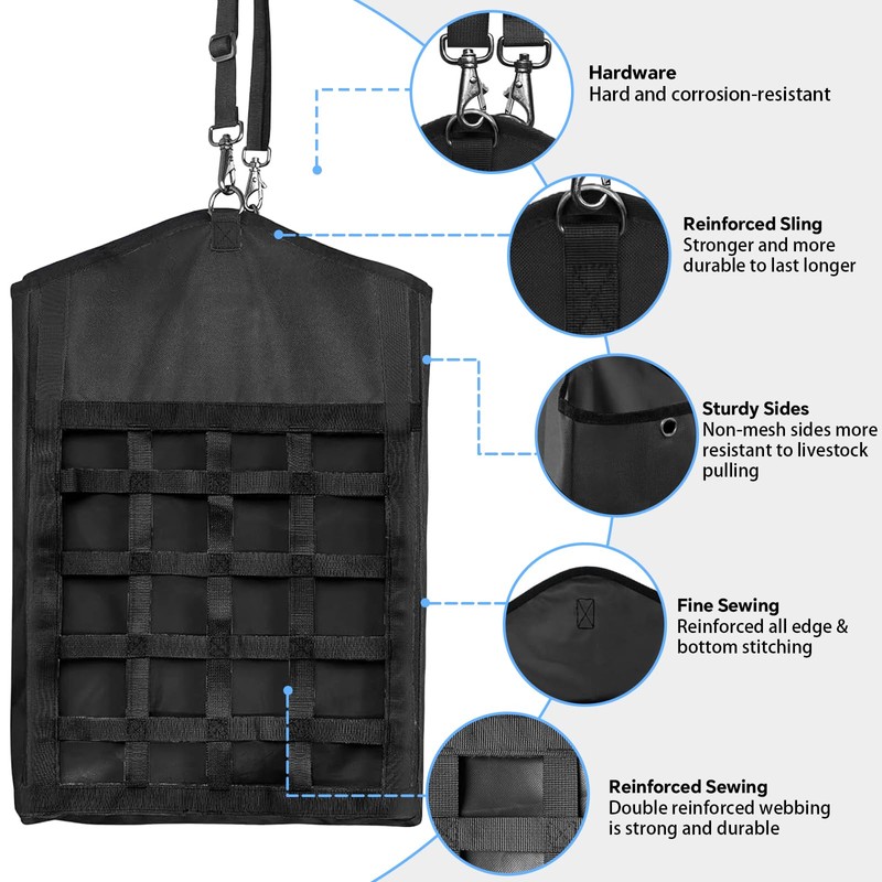 SEARART Hay Bag for Horses Goat: 3pcs Large Capacity Oxford