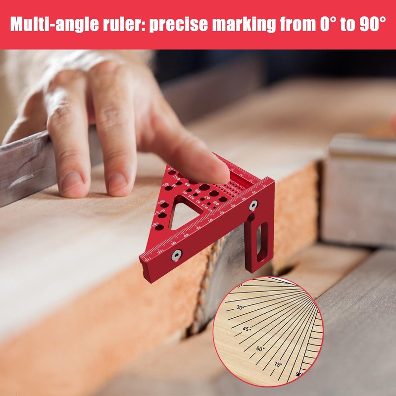 3D Mitre Angle, 3D Carpenter's Angle Measuring Tools, 22.5-90° Combination
