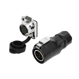 ZBLZGP LP16 7 Pin Industrial Connector Kit, 16mm 7 Pole Male/Female with Cap, IP66 Rated for Robotics, CNC Machines, and Factory Automation