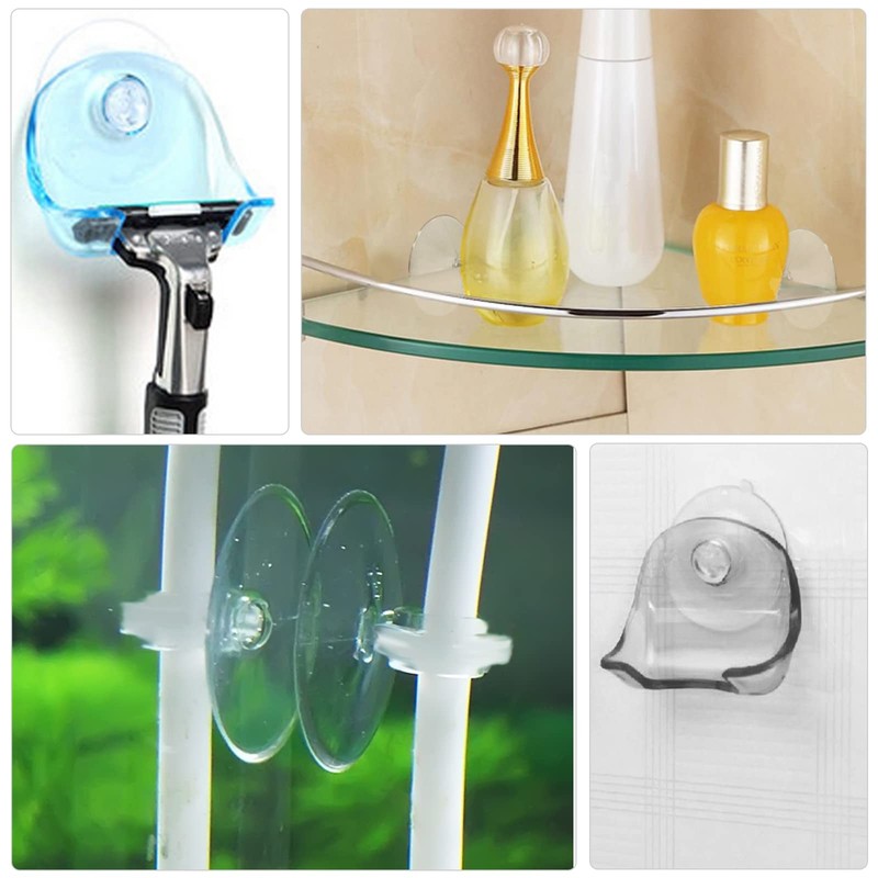 Litoexpe 10 Pieces Clear Suction Cups Without Hooks Without Holes,