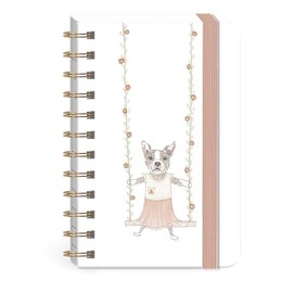Punch Studio Molly & Rex Pet Park Frenchie, Mini Spiral Pocket Notebook, 150 Pages (32624)