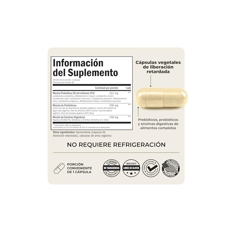 BioSchwartz Prebióticos y Probióticos para Mujer y Hombre L. Reuteri