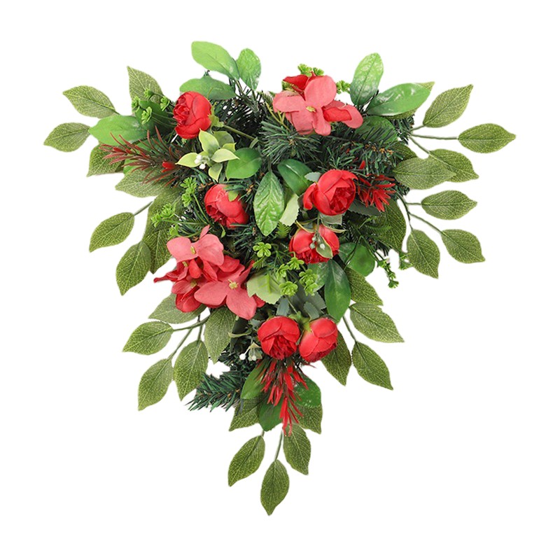 Red Tea Bud Hydrangea Upside down Tree PVC Green Plant