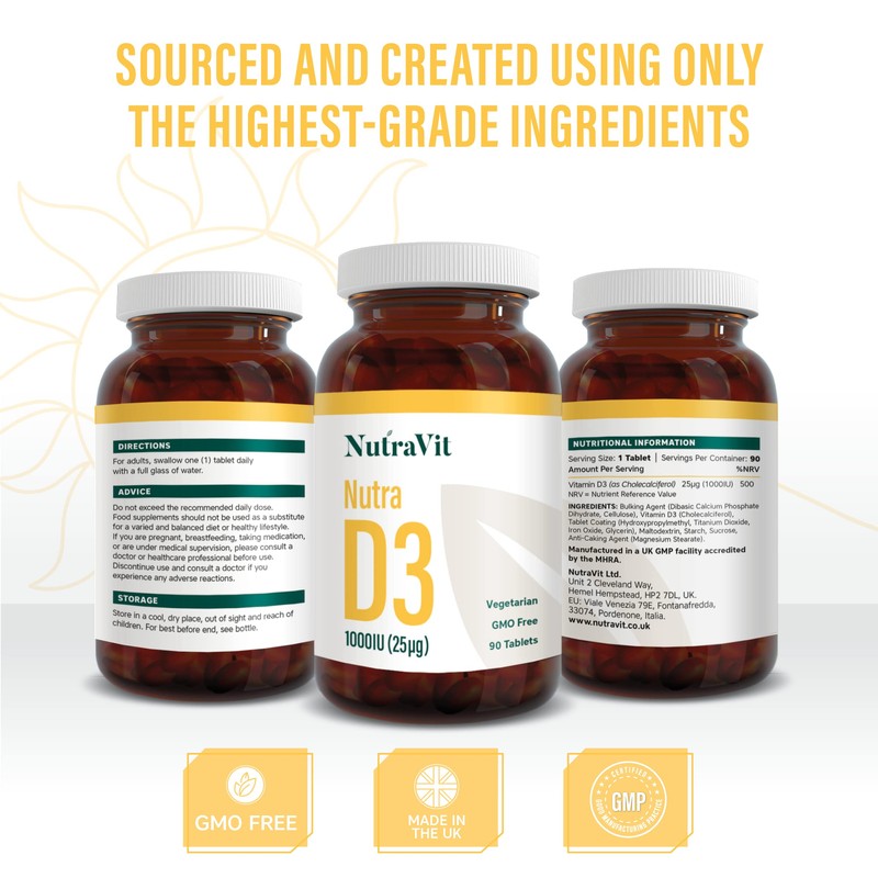 NUTRA D3 - Vitamin D 1000IU (25µg) - 90 Tablets