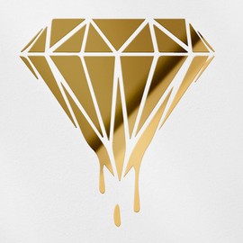 Transparent Decal Stickers of Holodiamond Drip Dripping Diamond Drip Diamond (Metallic Gold) Premium Waterproof Vinyl Decal Stickers for Laptop Phone Accessory Helmet Car Window Mug ANDstic914063GOAA