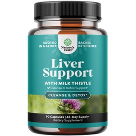 Natures Craft Liver Cleanse Detox & Repair 90 Capsules - Herbal Liver Support Milk Thistle Supplement - Silymarin Milk Thistle Supplements with Dandelion Root, Choline, Beetroot & Artichoke Extract