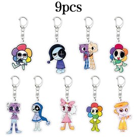 PQKL-party Dandys Keychain, 9pcs Dandys Acrylic Keychain Anime Cute Birthday Gifts,for Fans Kids