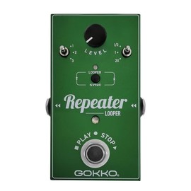 GOKKO Guitar Pedal Collection - Angels Chorus Mini Wah Portable Bluetooth Amp Fuzz Overdrive Distortion Delay Reverb Looper SonicFuel SonicBone Dripping Creepy Repeater Full Effects Adjustable Rate Depth Controls 9V DC Power LED Indicators:_Repeater Looper