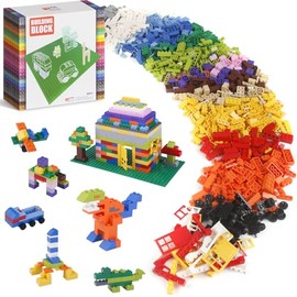 Cutedeer Bloques de construcción de 138 piezas para niños pequeños, juego clásico de ladrillos grandes compatible con todas las principales marcas, ju