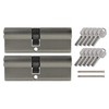 2x Profile Cylinder 85 mm 40/45 Simultaneous Locking Emergency and
