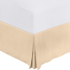 Utopia Bedding Queen Bed Skirt - Soft Quadruple Pleated Ruffle - Easy Fit with 16 Inch Tailored Drop - Hotel Quality, Shrinkage and Fade Resistant (Queen, Beige)