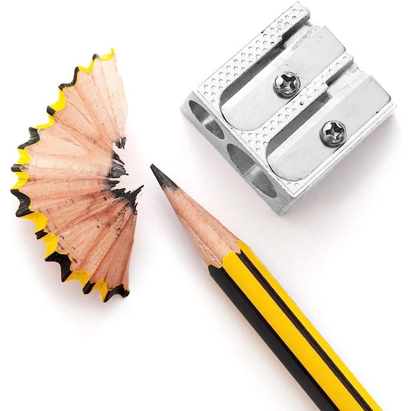 3PCS Metal Pencil Sharpeners with 2 Holes, Metal Sharpener Pencil