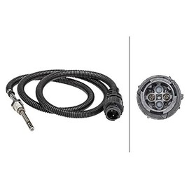 HELLA 6PT 358 181-331 Sensor, Exhaust Gas Temperature – 2-Pin – Screwed – Cable: 985 mm