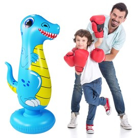 Punch Bag for Kids,kids dinosaur boxing bag,Free Standing Boxing Bag for Immediate Bounce Back Heavy Punching Bag for Practicing Karate,Taekwondo,De-Stress Boxing Bag for Boy/Girl