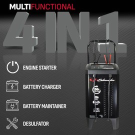 Schumacher Electric Schumacher Electric Wheeled Battery Charger and Engine Starter, SC1364, 4-in-1, Fully Automatic, 150 Cranking Amps, 20 Amp Boost, 12 Volts, for Cars, SUVs, Trucks, and Other Large Vehicle Batteries