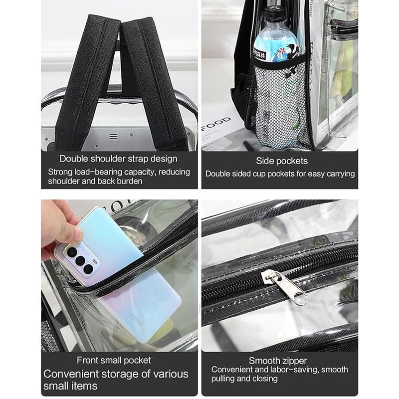 Grzhiyi Water Resistant Transparent Backpack,Clear Bag Backpacks PVC, Boys, Girls,