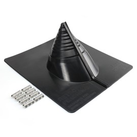 Water-Tite 81732 Electrical Mast Retrofit Roof Flashing, 14" x 15" Flexible PVC Base, 0" - 5" Conduit