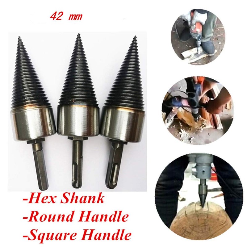 Heavy Wood Drill Bit Firewood Log Splitter U Anti-Skid Thread