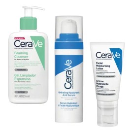 Kit Rutina Piel Skincare Diario Cerave Con Ácido Hialurónico                                                                                          