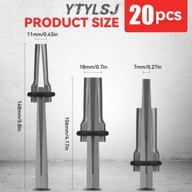 20PCS Rock Splitting Wedges,Wedge and Feather Shims,0.7'' Plug Shim and Wedge Stone Splitter Tools for Granites, Concretes, Boulders, Volcanic Rocks, Limestone Rocks (7/10", 20Pcs)