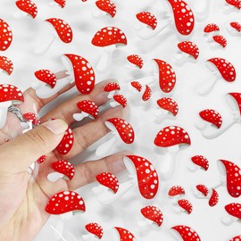 HYANG Transparent Mushroom TPU Fabric Clear Jelly Vinyl Roll: 30cm x 135cm TPU Fabric For Making Handbags, Earrings, DIY Projects (173101)