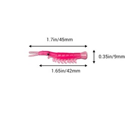 Loch Ness Tackle Soft Shrimp Lure, 30-Pack Assorted Colors (Red, Orange/Chartreuse Glow Green), 42mm/1.65inches, UV Enhanced & Glow Soft Lure for Trout & Kokanee