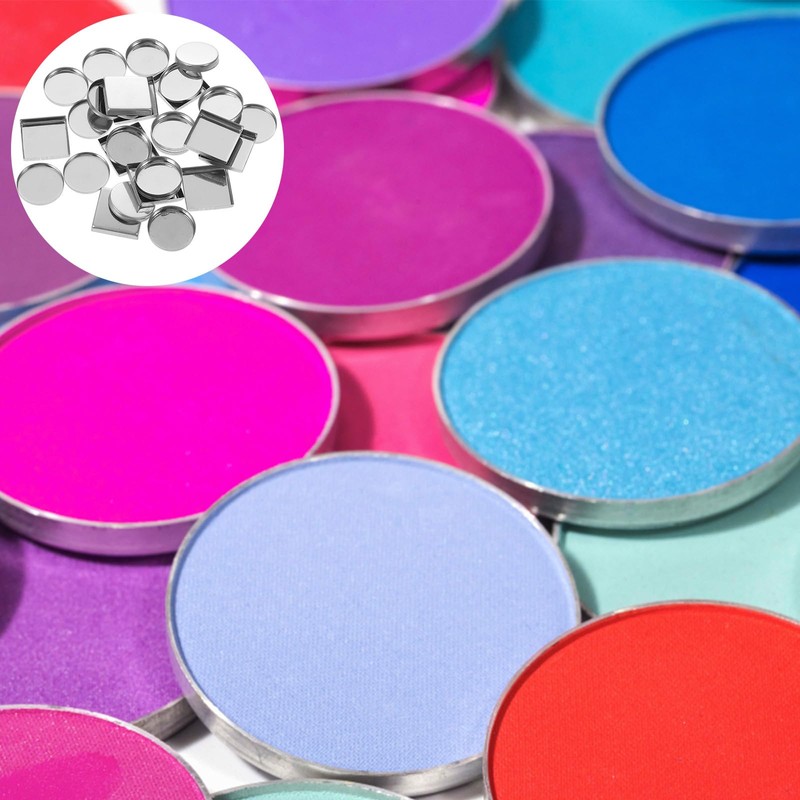 Healeved 30Pcs Square Empty Pan Empty Eyeshadow Palette Metal Makeup