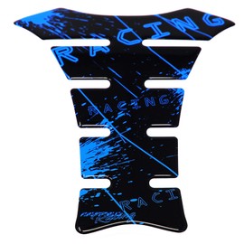 Gel Neon Tank Pad Motorcycle 3D Gloss Universal Tank Sticker Tank Protection Paint Protection Sticker Pad MR004 (Neon Blue)