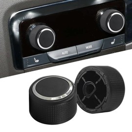Lyxheth 2PCS Rear Audio Control Knob Dial Tuner, Radio Knobs Replacement, Plastic Insert Audio Volume Adjustment Knob Cover Kit, Car Accessories for 07-13 Chevy GMC Buick, Replace OEM#22912547