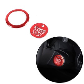 PIUGILH Car Start Stop Button Cover Suitable for Ford Ranger 2023 2024, Car Engine Start Stop Button Decoration Trim for Ford Ranger Accessories, Car Accessories Interior (Red)