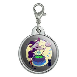 GRAPHICS & MORE Little Witch Brewing Potions Chrome Plated Metal Pet Dog Cat ID Tag