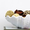 Clam Shell Dish White Ceramic Textured Display Coastal Nautical Decorative